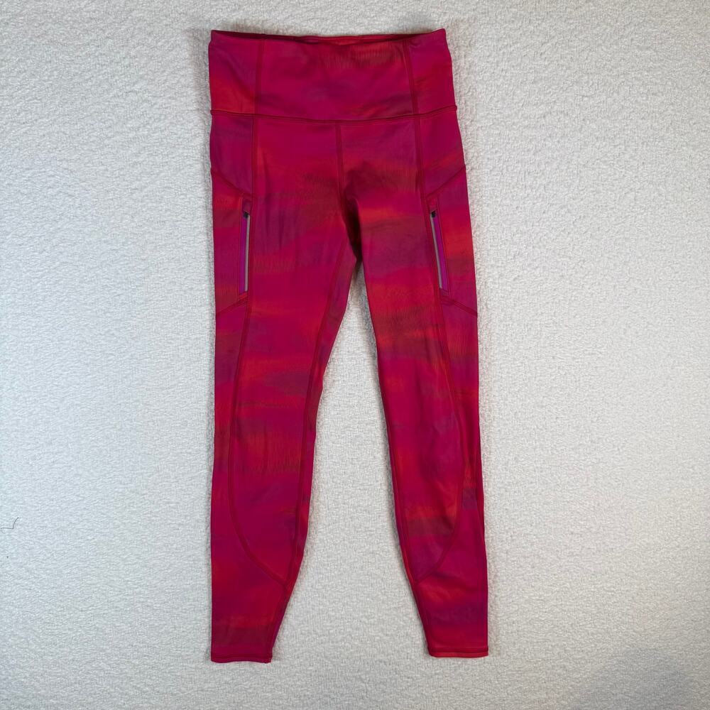 Athleta Women's Rainier Printed Tight XS/ TP Brilliance Warm Activewear pink